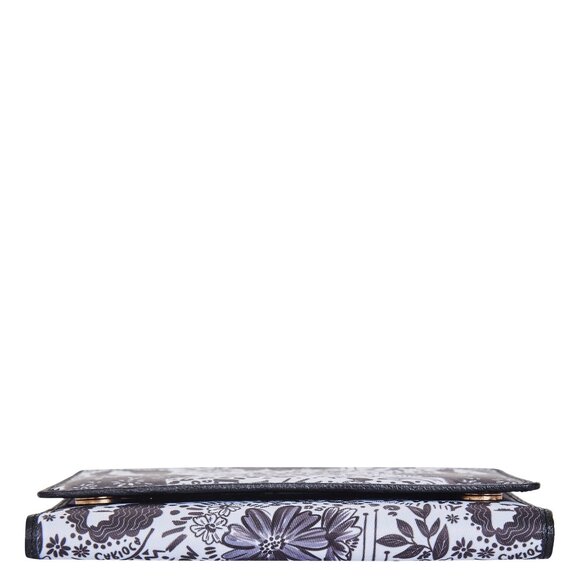 Hand Crafted Fabric Printed Black Trifold Wallet Card Holder – Women’s Organizer - Picture 8 of 9
